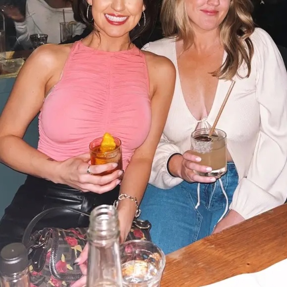 A.L.C. Pink Ruched Halter Top - Picture 5 of 9